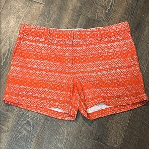 Loft Women’s Chino Shorts Orange‎ Geometric Pattern Size 8 Dressy Lace